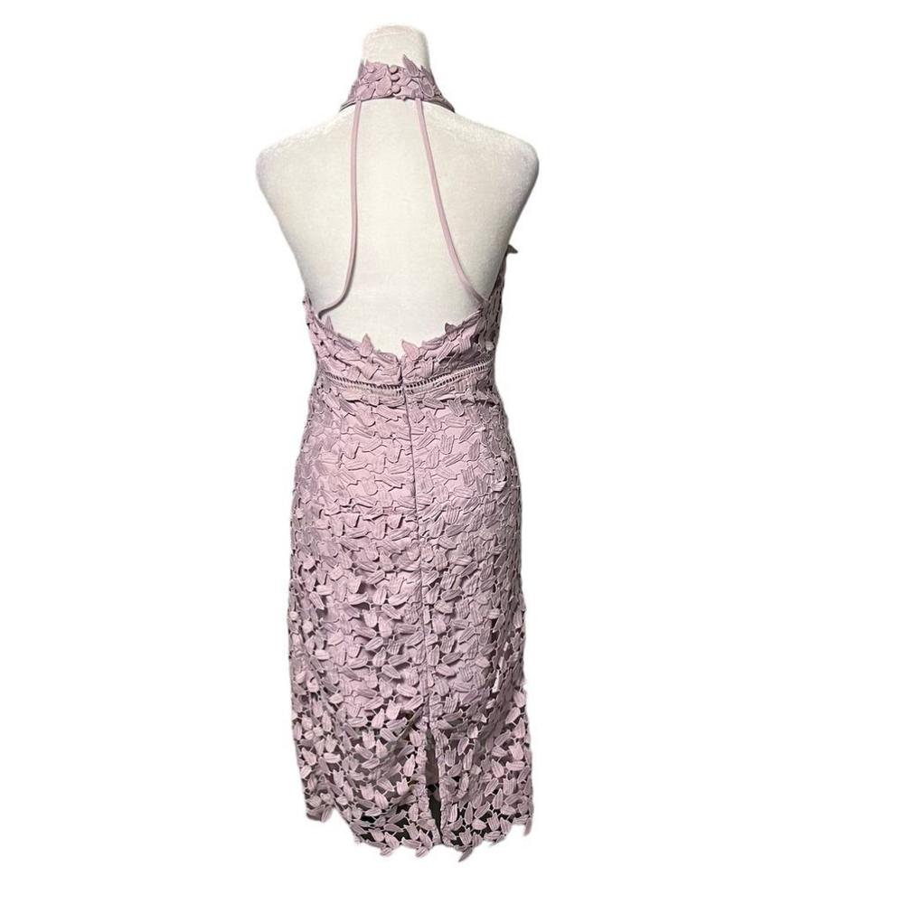 Bardot Purple Lavender Lace Halter Open Back Strappy Dress Size 6 - Picture 6 of 9
